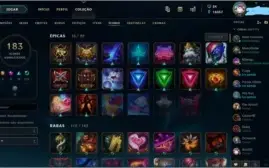 Conta league of legends ativa desde 2012, + 200 skins