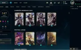 Conta LOL Plat IV - 95 Champs e 149 Skins