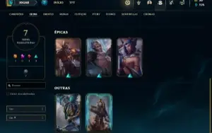 Conta Unranked lv 23 com 22 Champs e 7 Skins + 1 Ultimate