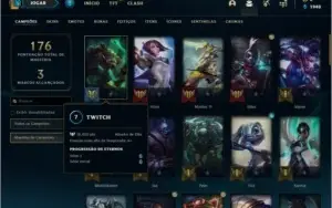 Conta prata 1 com 17 skins e 63 champs