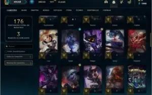 Conta prata 1 com 17 skins e 63 champs