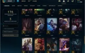 Conta prata 1 com 17 skins e 63 champs