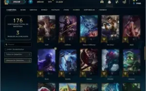 Conta prata 1 com 17 skins e 63 champs