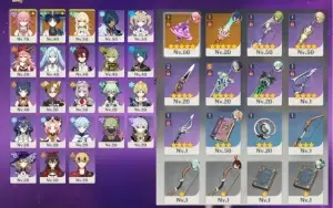 Yae Miko + Kagura + Andarilho + Espinha Celestial + ...