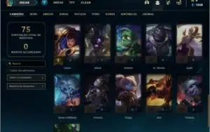 Conta prata 2 com 6 skins e 36 champs