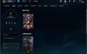 Conta prata 2 com 6 skins e 36 champs