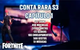 CONTA RARA FORTNITE S3 CAP 1 COM WILDCAT E MAIS DE 570 SKINS