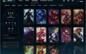 conta lol com todos os champs e skins raras