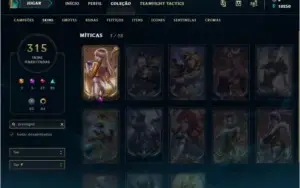 conta lol com todos os champs e skins raras