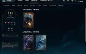 conta lol com todos os champs e skins raras
