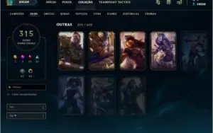 conta lol com todos os champs e skins raras