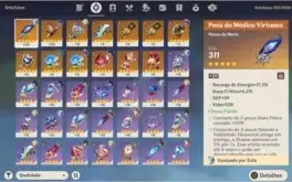 AR44/ 5* XIAO, EULA, SHOGUN RAIDEN E LANÇA DE JADE PRIMITIVA