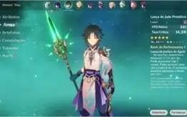 AR44/ 5* XIAO, EULA, SHOGUN RAIDEN E LANÇA DE JADE PRIMITIVA