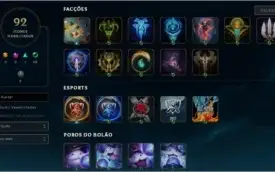CONTA DE LOL UNRANKED COM MUITAS SKINS E CHAMPS