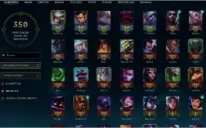 CONTA DE LOL UNRANKED COM MUITAS SKINS E CHAMPS