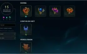 CONTA DE LOL UNRANKED COM MUITAS SKINS E CHAMPS
