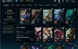 Conta Platina 4 com 94 Champs e 83 Skins + 4 Vitoriosas