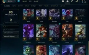 Conta unranked (ex platina) com 8 skins e 40 champs