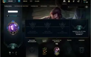 Conta unranked (ex platina) com 8 skins e 40 champs