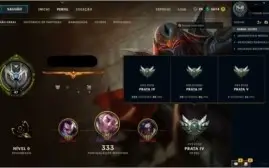 Conta Prata IV + Borda Gold + 92 Campeões + 20 Skin