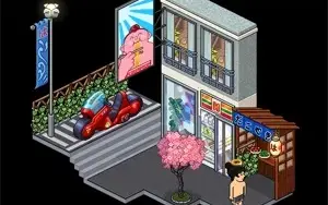 Pack Habitat Rua Japonesa do Leitão - Habbo