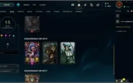 Conta Diamante 4, 42 campeões, 15 skins + 8 skins no espólio