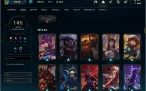 Conta platina 2 com TODOS os champs e 146 skins