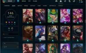 Conta platina 2 com TODOS os champs e 146 skins