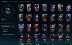 Conta LOL 123 Skins 136 Champs Borda platina lv 126