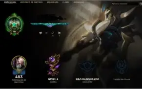 Conta LOL 123 Skins 136 Champs Borda platina lv 126
