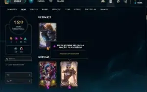 Conta ouro 4 com TODOS os champs, 189 skins e 1,6kk de riven