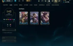 Unranked com TODOS os Champs e 142 Skins ( ADC / MID )