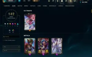 Unranked com TODOS os Champs e 142 Skins ( ADC / MID )
