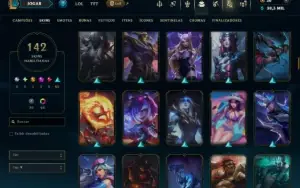 Unranked com TODOS os Champs e 142 Skins ( ADC / MID )