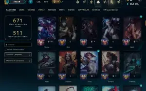 Unranked com TODOS os Champs e 142 Skins ( ADC / MID )