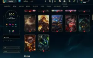 Prata 4 com 115 Champs e 100 Skins ( ADC / JG / TOP )