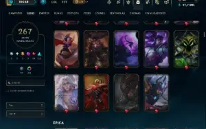Ouro 2 com TODOS os Champs e 267 Skins +3 Prestigios