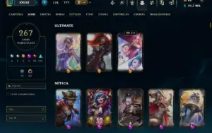 Ouro 2 com TODOS os Champs e 267 Skins +3 Prestigios