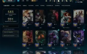 Ouro 2 com TODOS os Champs e 267 Skins +3 Prestigios