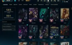 Ouro 2 com TODOS os Champs e 267 Skins +3 Prestigios