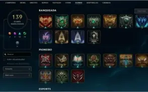 CONTA DESDE A S4 PLATINA IV, TODOS OS CAMPEÕES, 83 SKINS