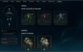 CONTA DESDE A S4 PLATINA IV, TODOS OS CAMPEÕES, 83 SKINS