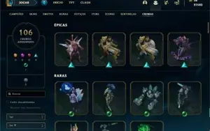 Conta prata 2 com TODOS os champs e 192 Skins + 106 Cromas