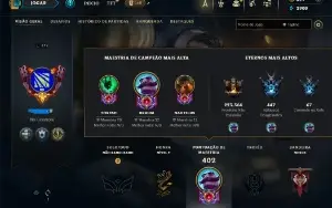 Conta De Lol/Full Acesso/ 109 Skins/ Level 312 /829 Rp /