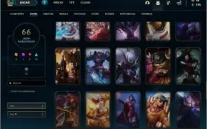 Conta unranked com 105 champs e 66 skins