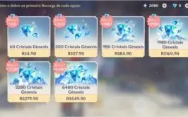 Genshin impact America Conta F2P com 121 tiros + 4 5*