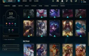 Conta prata 4 com 50 Champs e 32 Skins + 3 Fragmentos