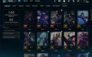 Conta prata 4 com 50 Champs e 32 Skins + 3 Fragmentos
