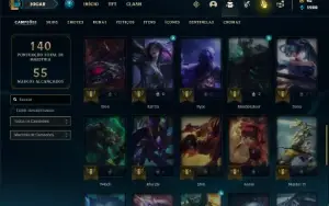 Conta prata 4 com 50 Champs e 32 Skins + 3 Fragmentos