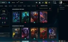 Conta diamante com mais de 120 champs, 79 skins